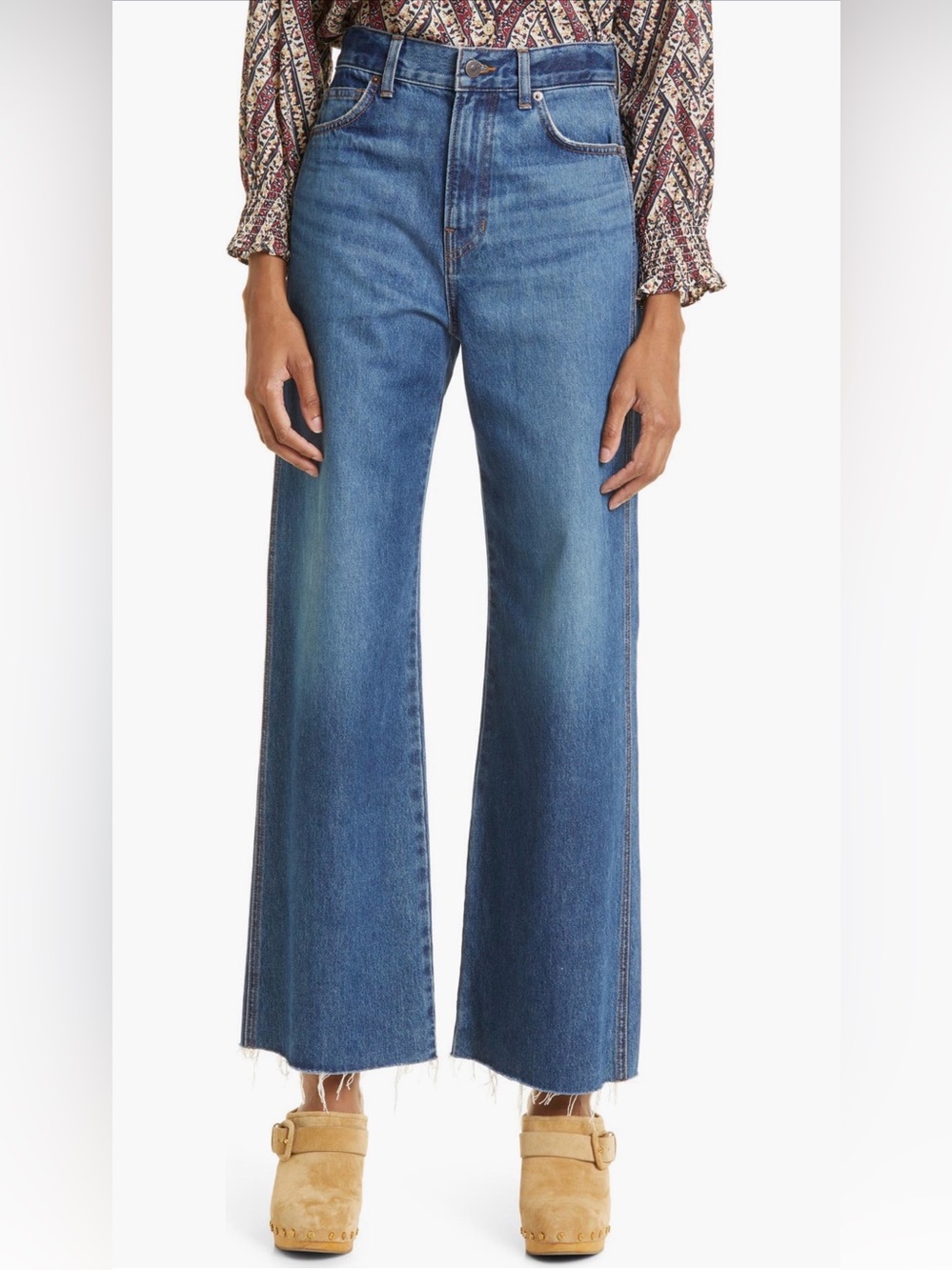 Veronica Beard Taylor High-Rise Wide-Leg Jeans